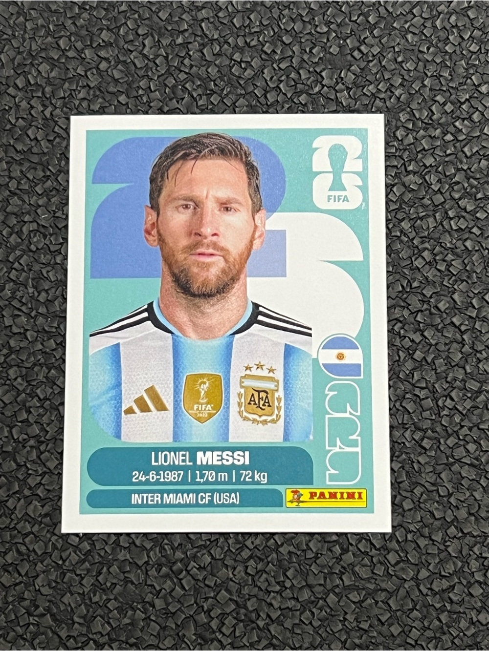 Panini FIFA World Cup 2026 Messi Player Portrait Sticker ARG 17